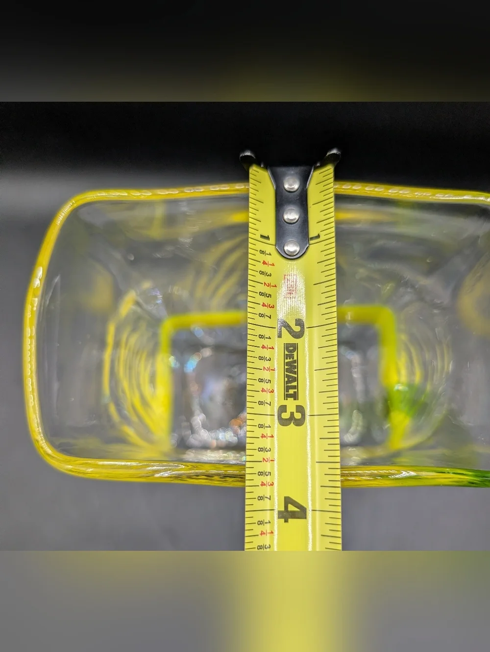 Pierre Cardin for Venini Murano Italian Ribbon Glass Vase 10", Neon Yellow Clear - Picture 11 of 13